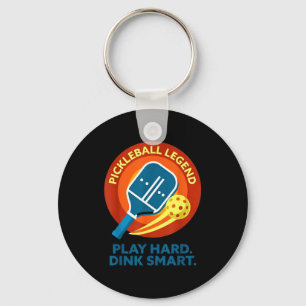 Dink responsibly retro pickleball funny vintage  key ring