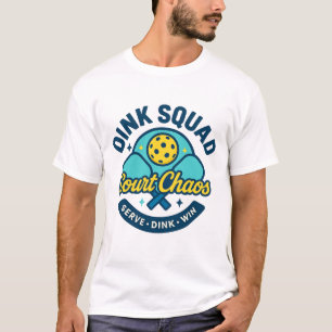 Dink Squad — Court Chaos Pickleball Team Emblem T-Shirt