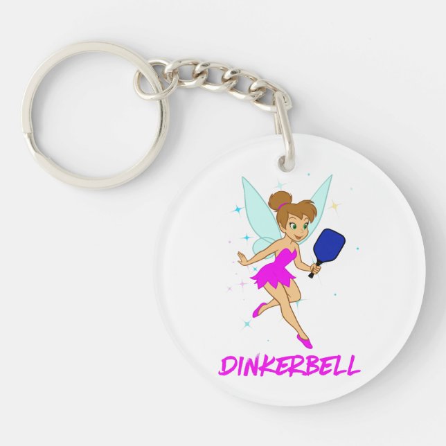 Dinkerbell Pickleball - Funny Pickleball For Her Key Ring (Front)