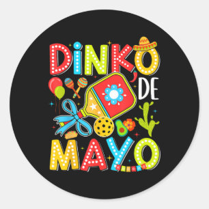 Dinko De Mayo Pickleball Mexican Fiesta Cinco De M Classic Round Sticker