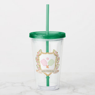 Dinks and Drinks  Preppy Pickle Ball Acrylic Tumbler