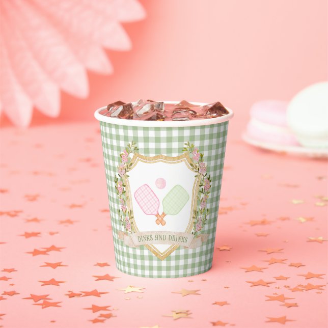 Dinks and Drinks| Preppy Pickle Ball Paper Cups (Insitu)