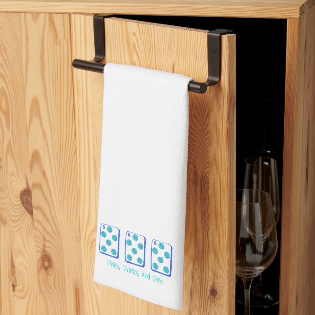 Dinks, Drinks & Dots / Pickleball Mahjong Custom Tea Towel (Thirds Fold)