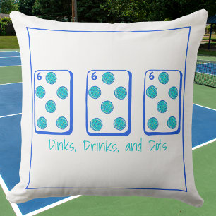 Dinks, Drinks & Dots / Pickleball Mahjong Decor Cushion
