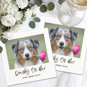 Dinks On Me Modern Pet Dog Photo Wedding Napkin