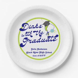 Dinks with the Graduate Pickleball Graduation Paper Plate