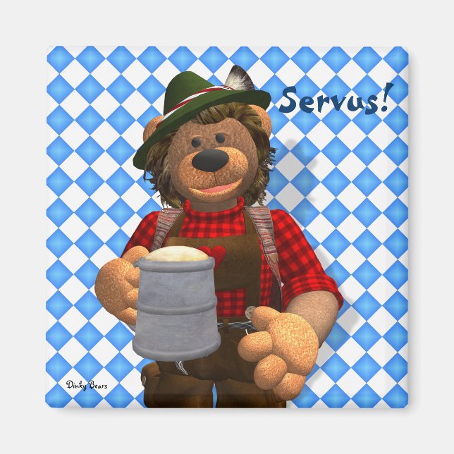 Dinky Bears Bavarian Oktoberfest Bear Magnet (Front)