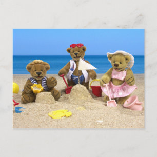 Dinky Bears Beach Fun Postcard