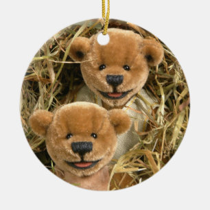 Dinky Bears Farmer Kids Ceramic Tree Decoration