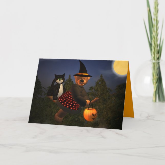 Dinky Bears Flying Witch Card (Front)