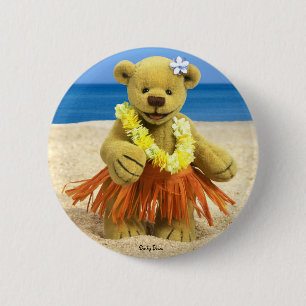 Dinky Bears Hula Dancer 6 Cm Round Badge