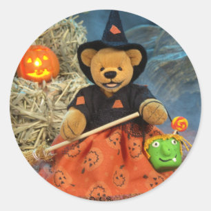 Dinky Bears Little Witch Classic Round Sticker