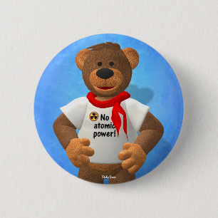 Dinky Bears: No atomic power! 6 Cm Round Badge