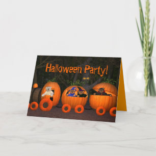 Dinky Bears Pumpkin-Train Invitation