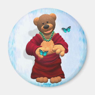 Dinky Buddha Bear with Butterflies Magnet