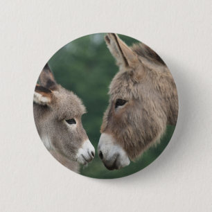 Dinky donkey 6 cm round badge