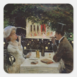 Dinner at Les Ambassadeurs, c.1882 Square Sticker