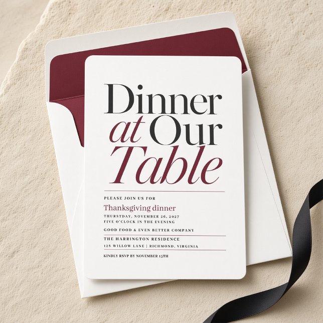 Dinner at Our Table Thanksgiving Invitation (Creator Uploaded)