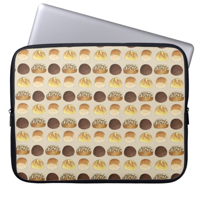 Dinner Bread Rolls Buns Bakery Baker Chef Foodie Laptop Sleeve (Front)