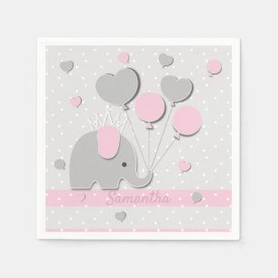 Dinner Elephant Balloons Nursery Gift Napkin
