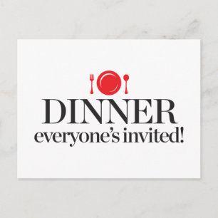 Dinner Everyone's Invited Invitation Postcard