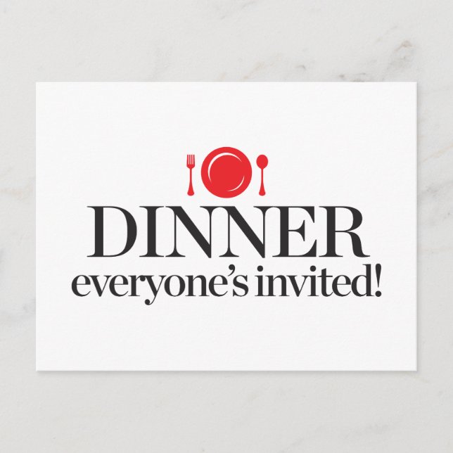 Dinner Everyone's Invited Invitation Postcard (Front)
