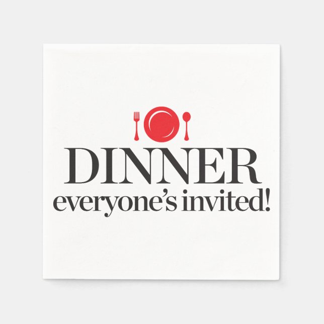 Dinner Everyone's Invited Napkin (Front)