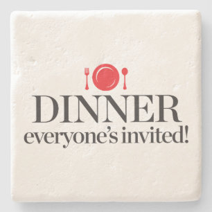Dinner Everyone's Invited Stone Coaster