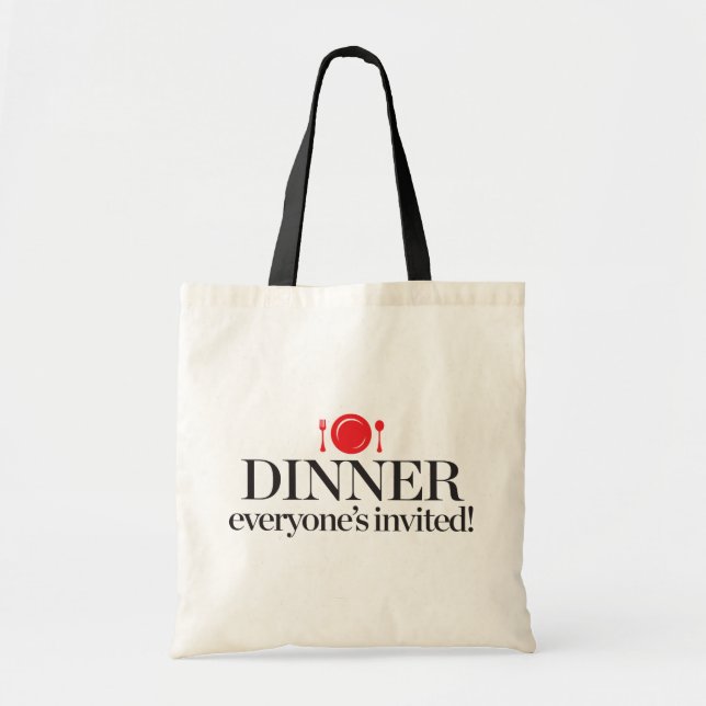 Dinner Everyone's Invited Tote Bag (Front)