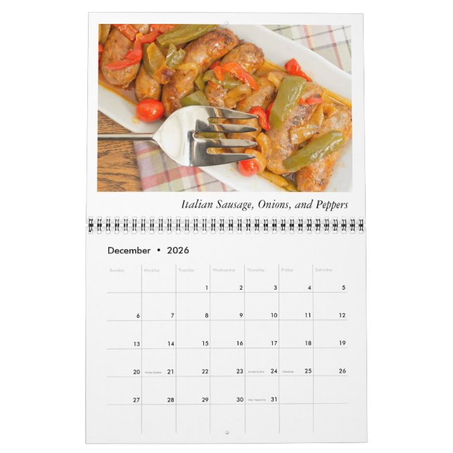 Dinner Foods Calendar (Dec 2026)