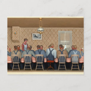 Dinner for Threshers by Grant Wood Postcard