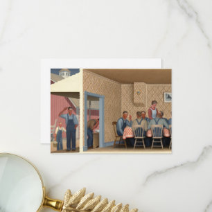 Dinner for Threshers by Grant Wood Thank You Card