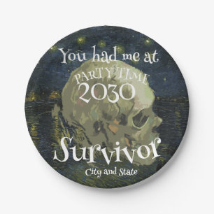 Dinner Happy Hour Girls Boys Night Out 2024 Wine Paper Plate