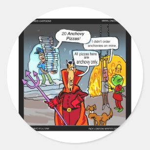 Dinner In Hell Funny Gifts Tees Cards Etc Classic Round Sticker