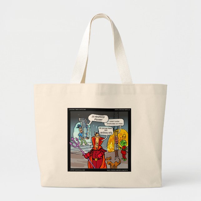 Dinner In Hell Funny Gifts Tees Cards Etc Large Tote Bag (Front)