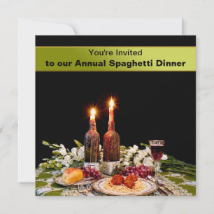 DINNER INVITATION - SPAGHETTI - WAXED CANDLES
