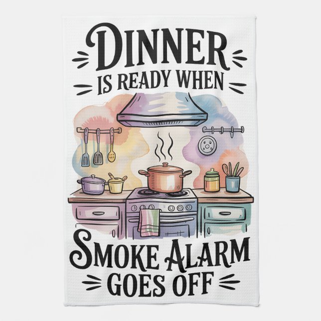 Dinner is Ready Tea Towel (Vertical)