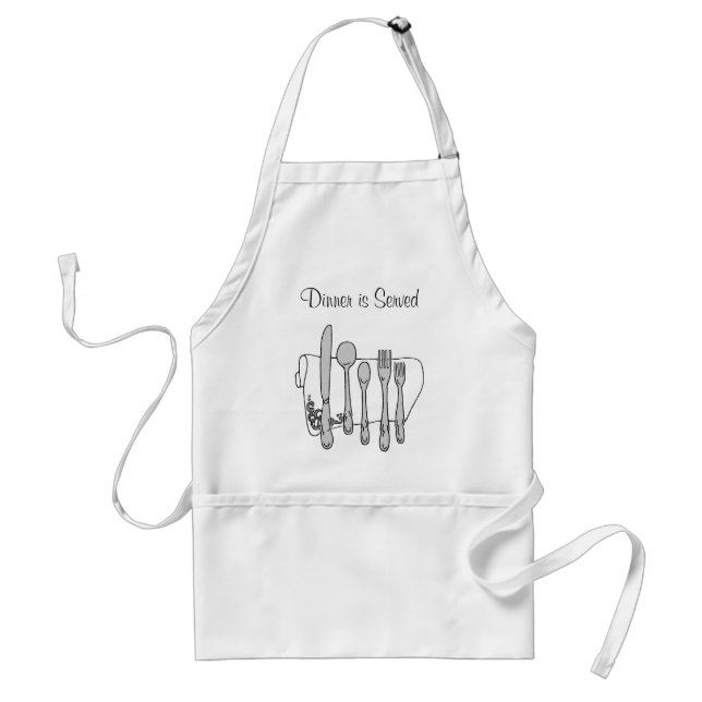 Dinner is Served Dinnerware Set Apron (Front)