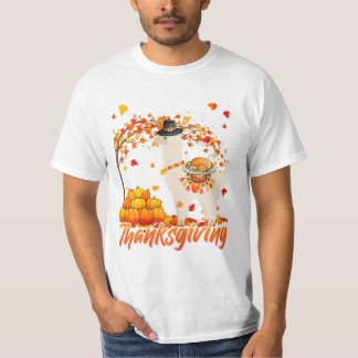Dinner Llama Autumn Tree Lover T-Shirt