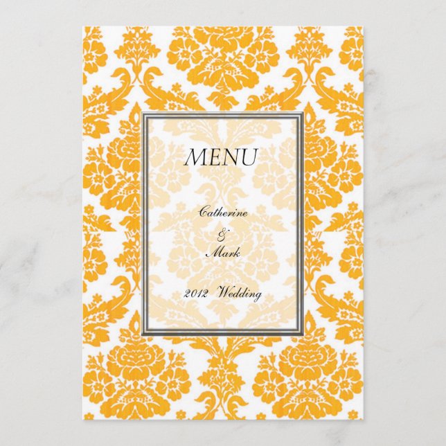 dinner menu card, damask (Front)