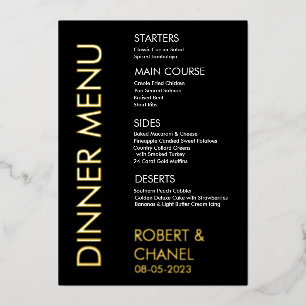 Dinner Menu Foil Invitation
