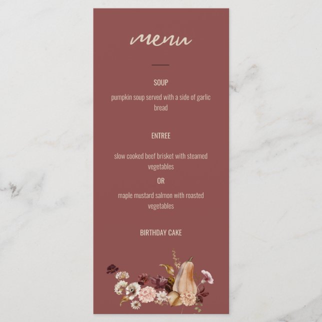 Dinner Menu for Parties, Golden Harvest (Front)