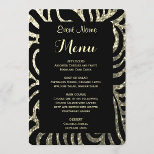 Dinner Menu Gold and Black