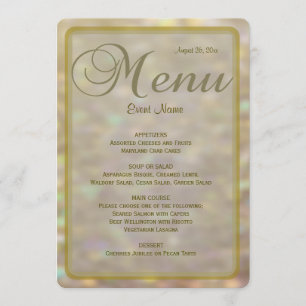 Dinner Menu   Gold Bokeh Lights