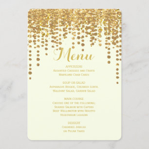 Dinner Menu   Gold Confetti
