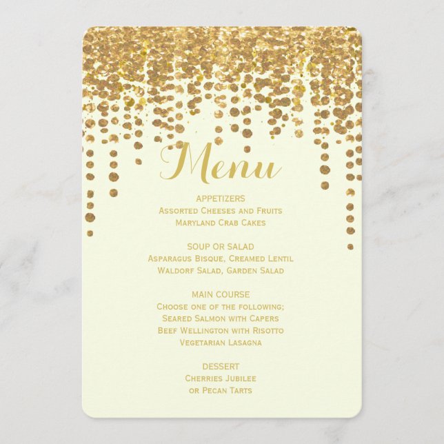 Dinner Menu | Gold Confetti (Front)