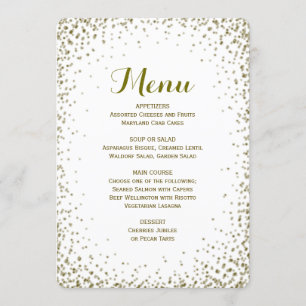 Dinner Menu   Gold Confetti