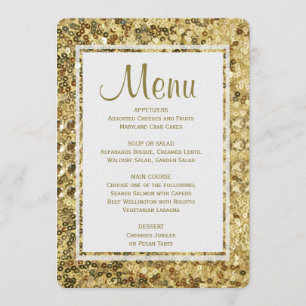 Dinner Menu Gold Sequins
