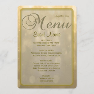 Dinner Menu   Golden Bokeh