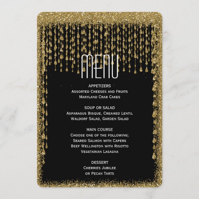 Dinner Menu | Modern Gold Black (Front)